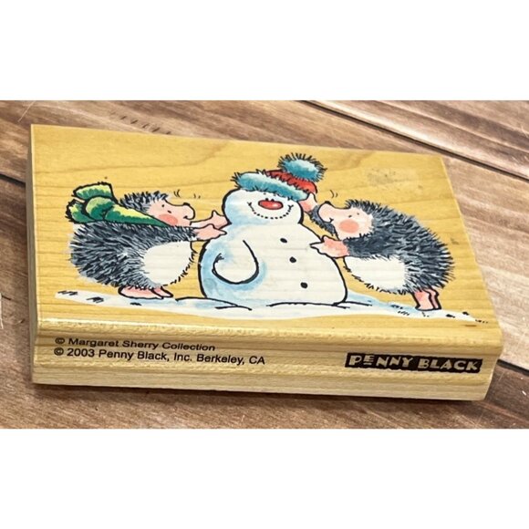 VERY RARE PENNY BLACK 2756K WHAT A SNOW WOOD RUBBER STAMP BY MARGARET SHERRY - Picture 1 of 5